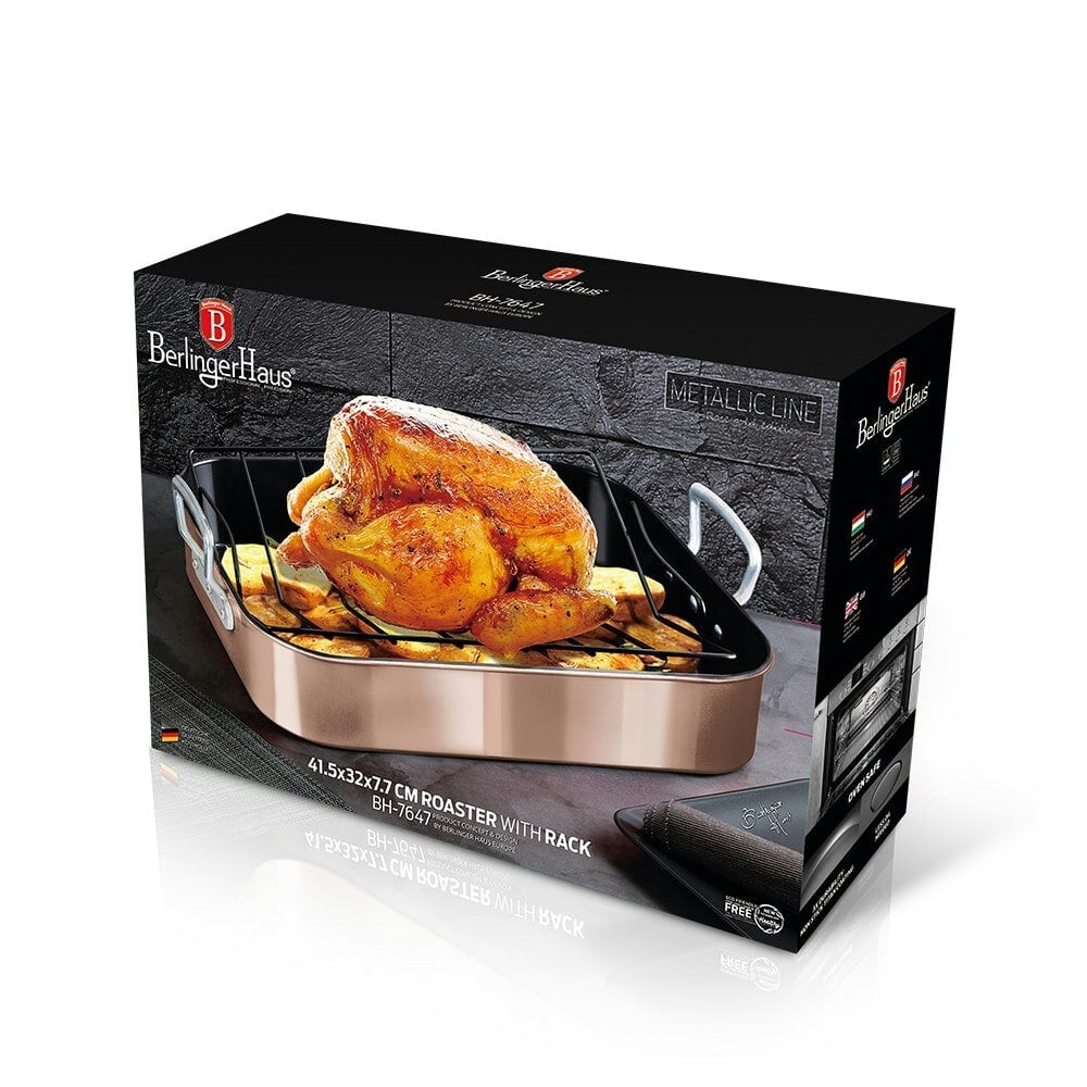 Berlinger Haus Roasting Tray with Rack Berlinger Haus BH-7647 Rose Gold Collection