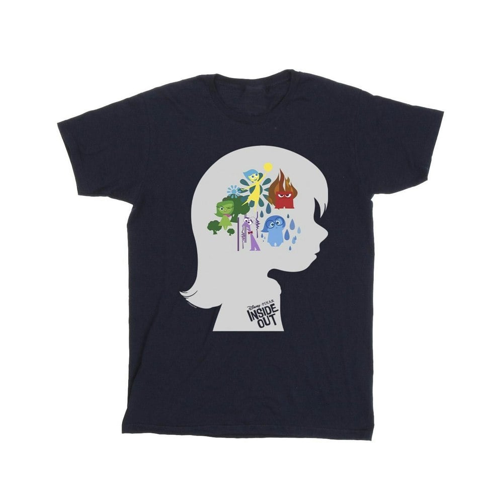 Disney Mens Inside Out Head Silhouette T-Shirt - Navy Blue