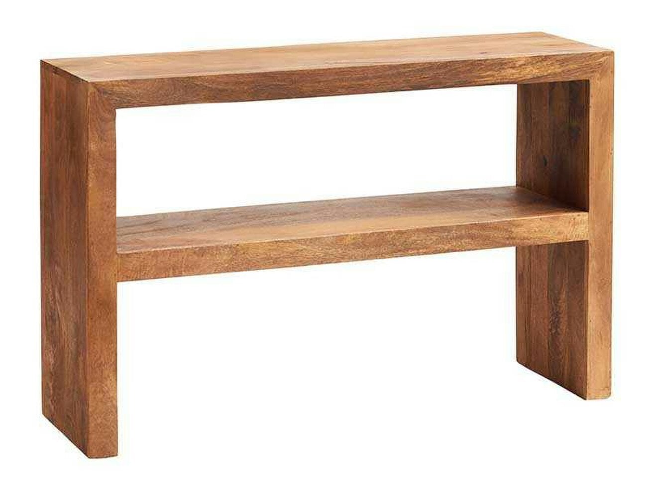 Wyld Haus Manila Light Mango Wood Console Table with Shelf