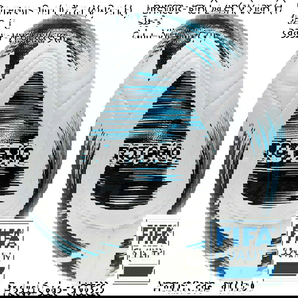 FIFA Official Pro Quality Match Football - Size 3 White/Black/Blue High Rebound