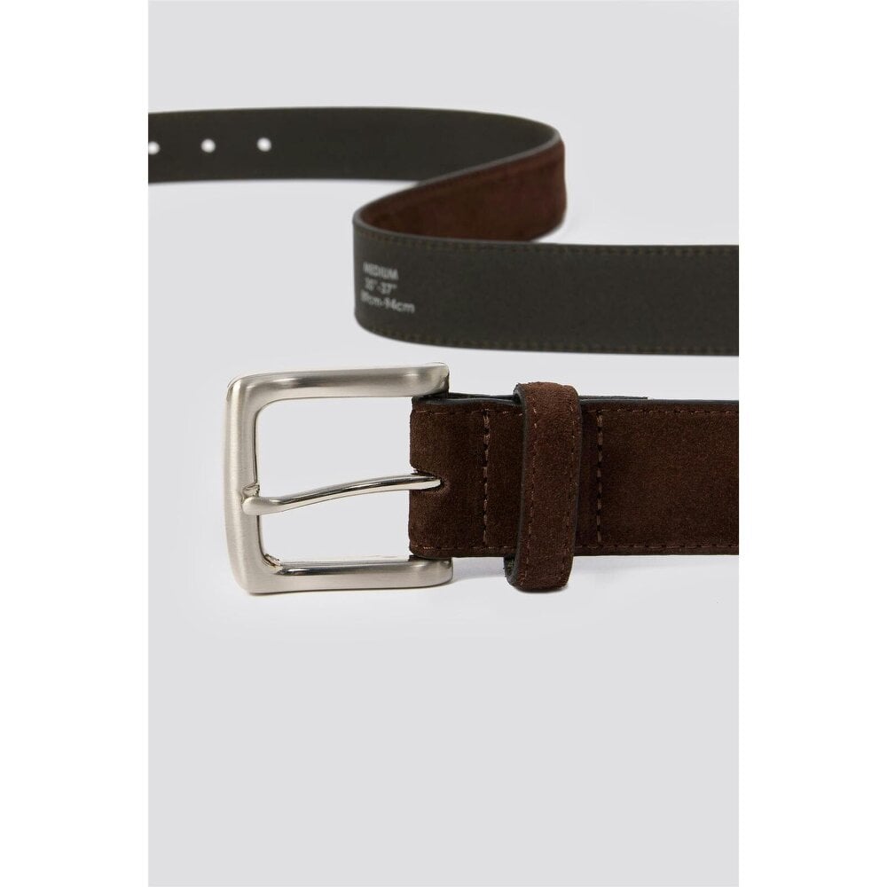 Limehaus Glaston Brown Suede Leather Belt