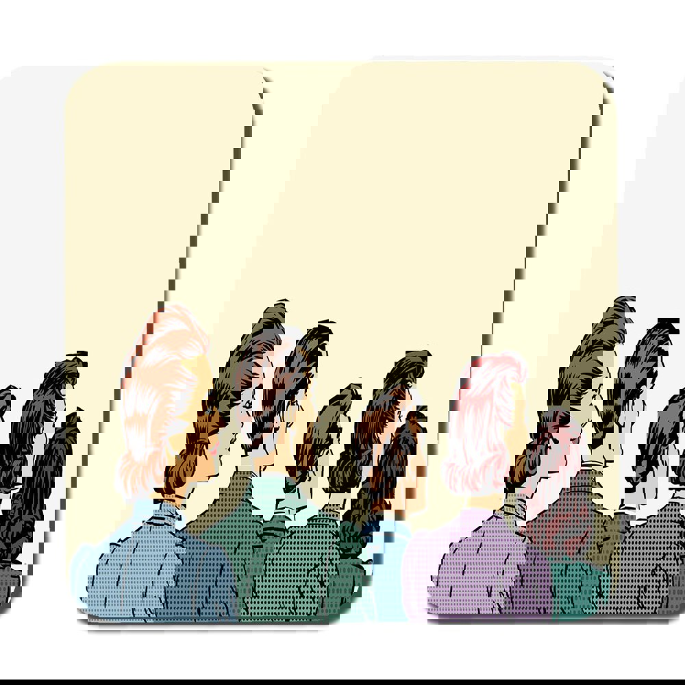 Benjamin Tate Design A crowd of spectators stand back retro style pop art (Coaster)