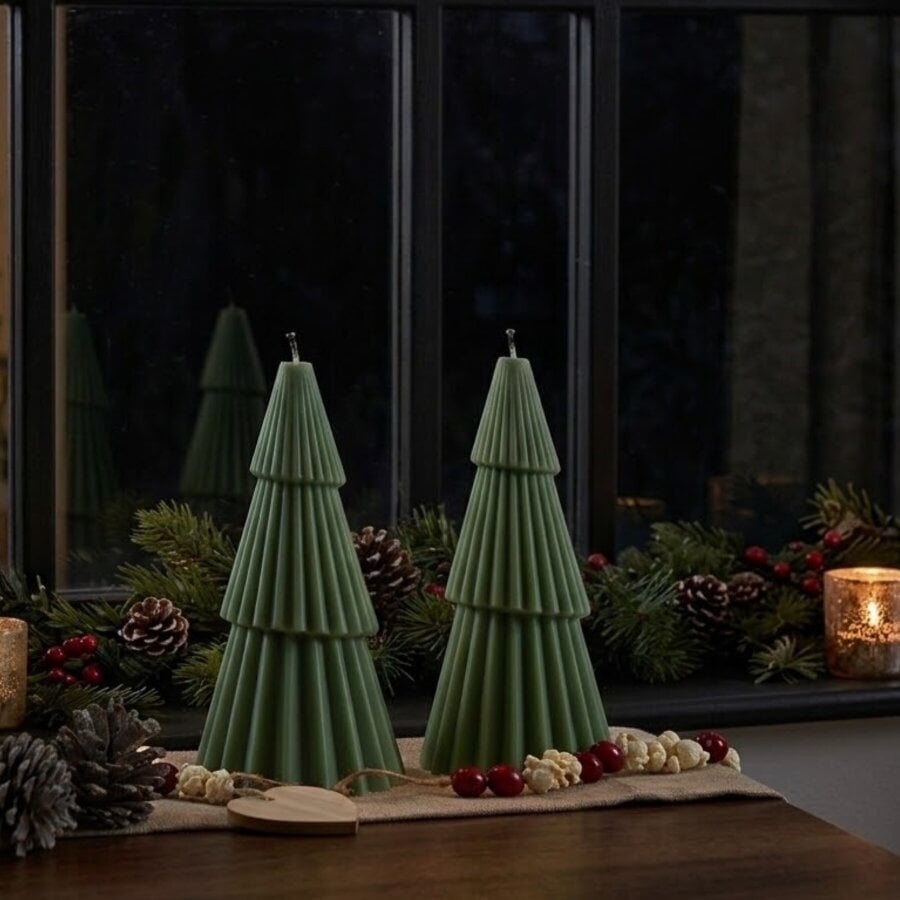 Garden Greatness Set Of 2 LED Christmas Tree Candles Statement Light