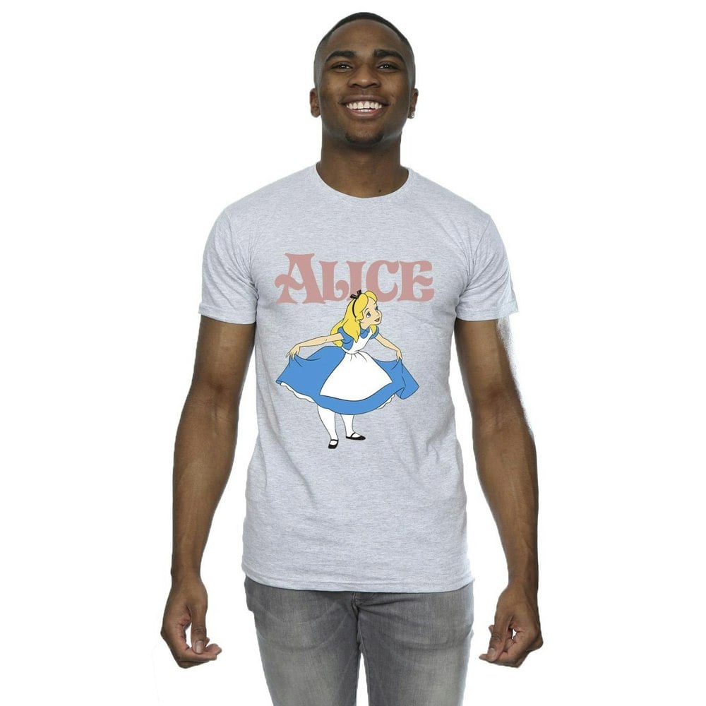 Disney Mens Alice In Wonderland Take A Bow T-Shirt - Sports Grey