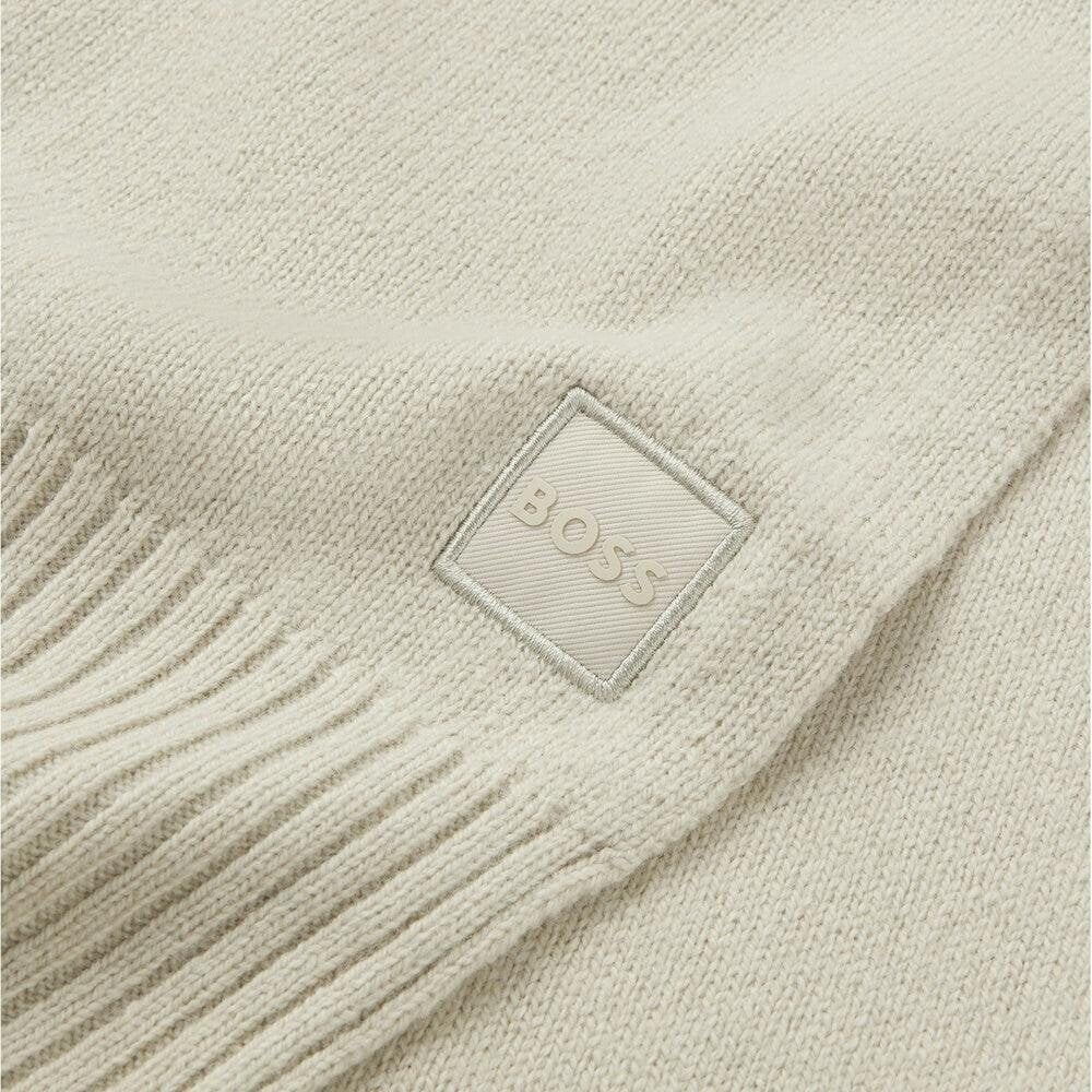 BOSS Akaio Knitted Scarf Light Beige