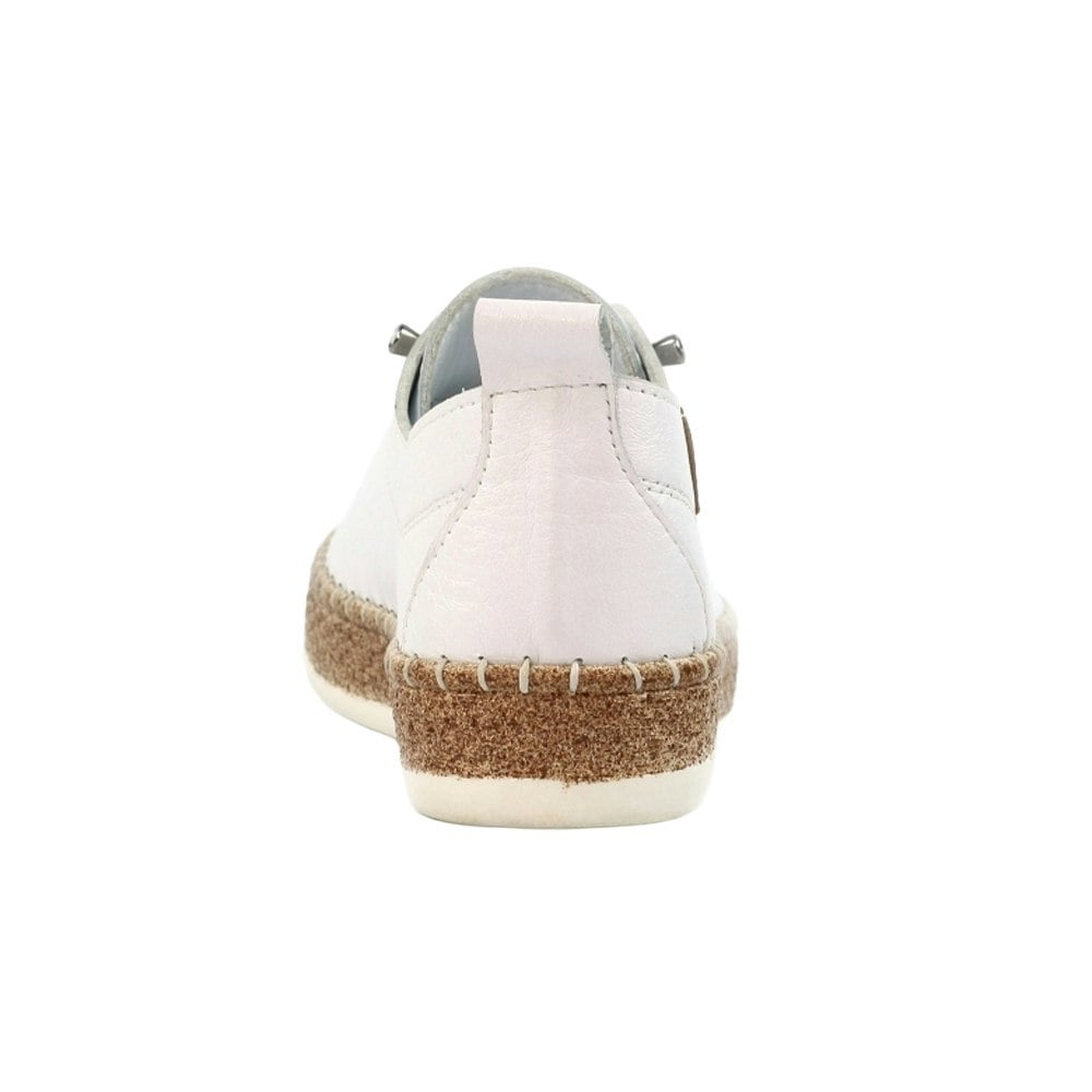 Lunar Womens/Ladies Evie Leather Plimsolls - White