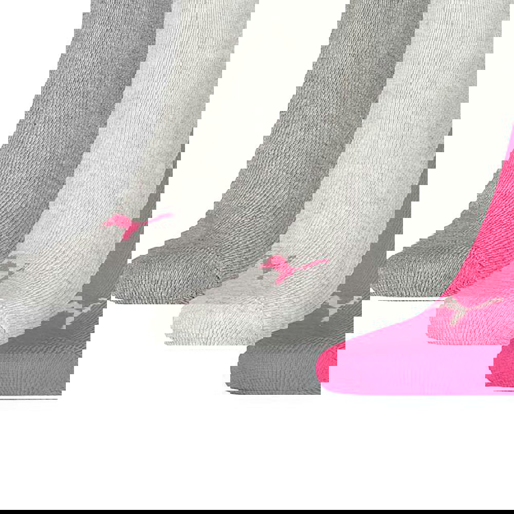 Puma Unisex Adult Quarter Training Ankle Socks (Pack of 3) - Pink/Grey/Charcoal Grey