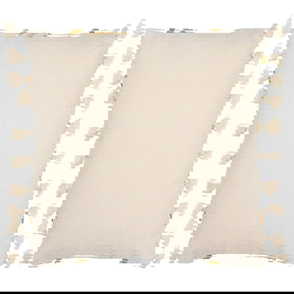 Furn Kalai Tufted Tassel Cushion Cover - Mustard
