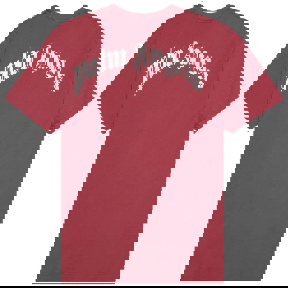 Palm Angels Kill The Bear Logo Burgundy T-Shirt XS