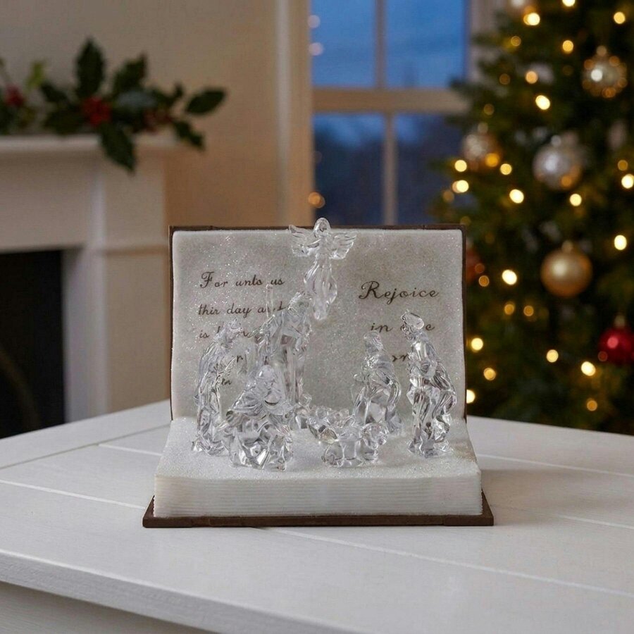 Garden Greatness Illuminated Crystal Effect Nativity Book