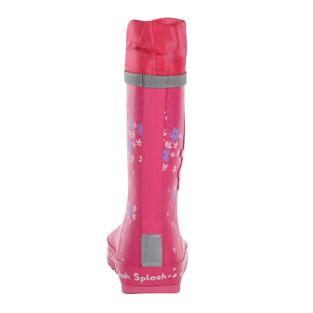 Regatta Kids Splash Peppa Pig Tropical Wellington Boots - Pink Fusion