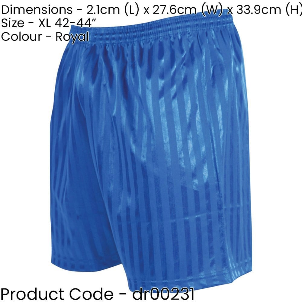 XL - ROYAL BLUE Adult Sports Continental Stripe Training Shorts Bottoms Football