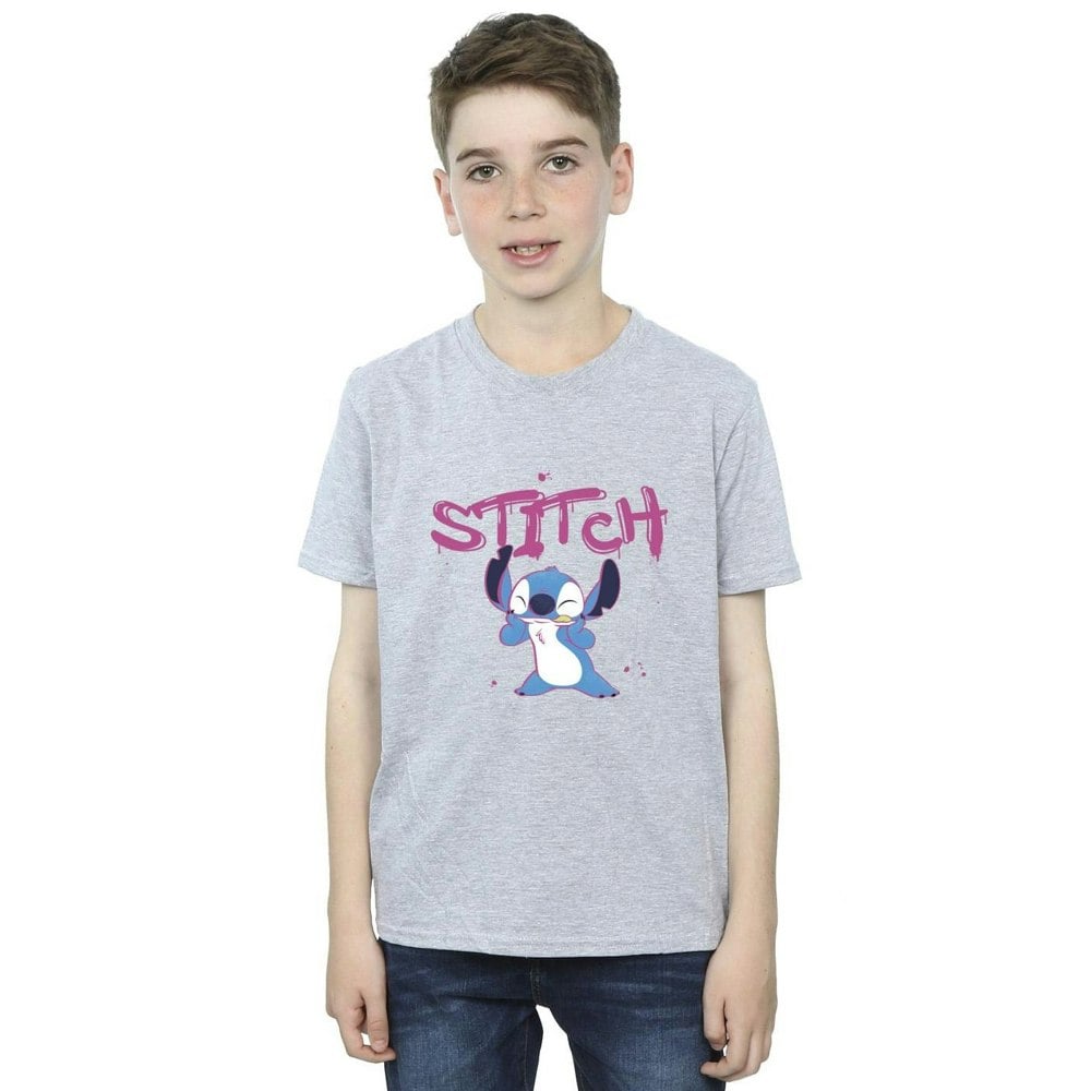 Disney Boys Lilo And Stitch Graffiti T-Shirt - Sports Grey