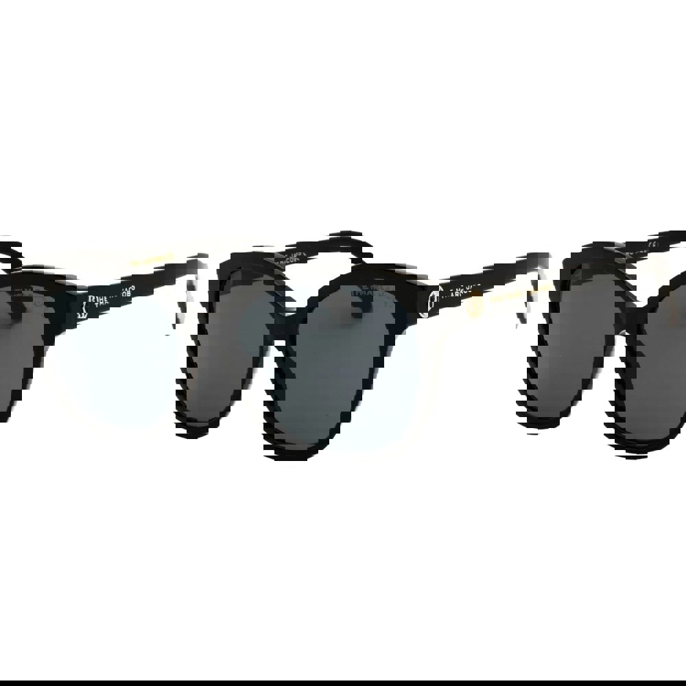 Marc Jacobs Grey Lens Gold Logo Black Sunglasses One Size