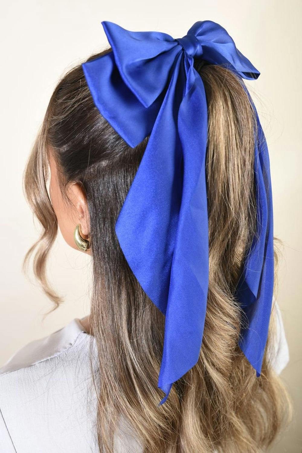 Winona Elegant Big Bow Hair Clips - Royal