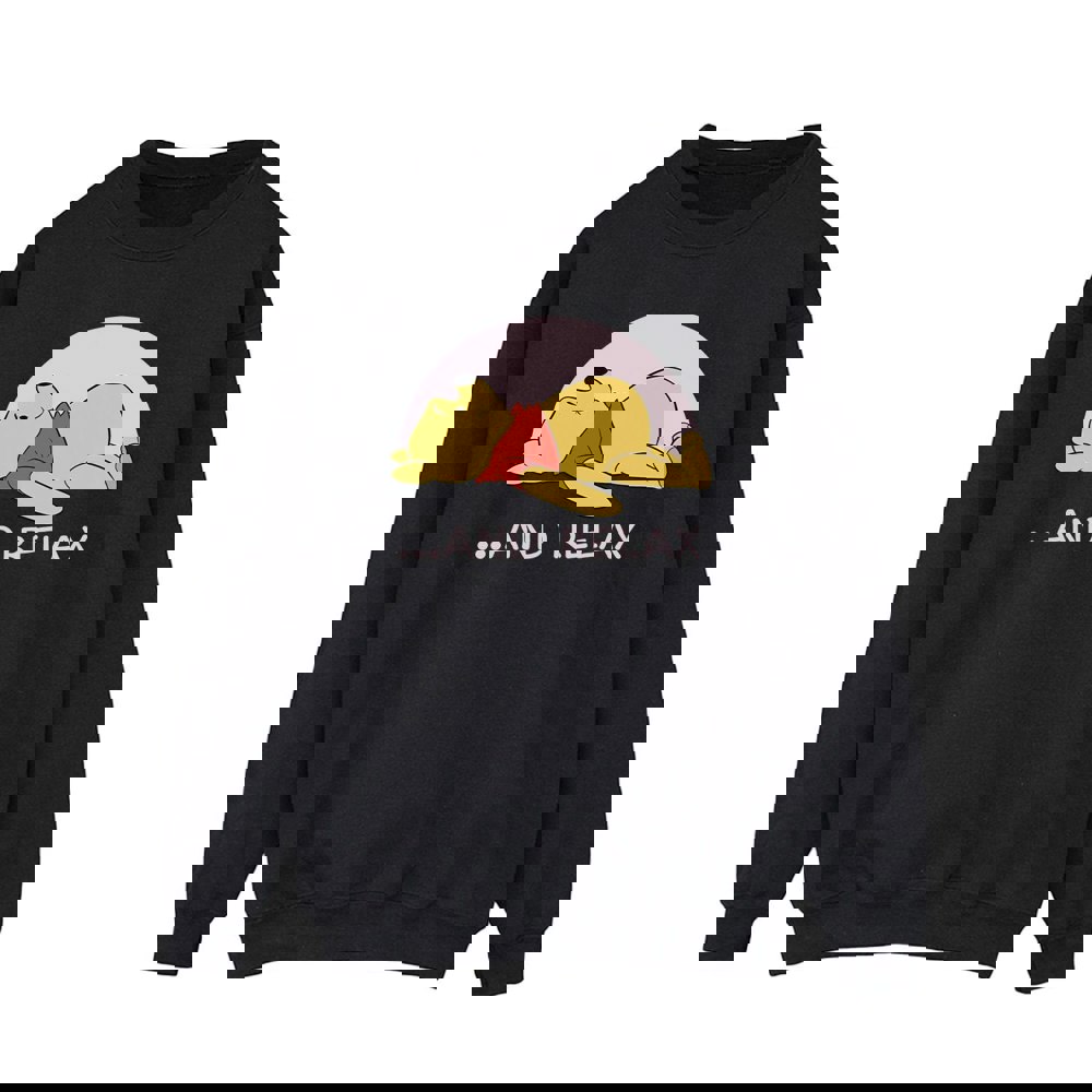 Disney Mens Winnie The Pooh Relax Sweatshirt - Black