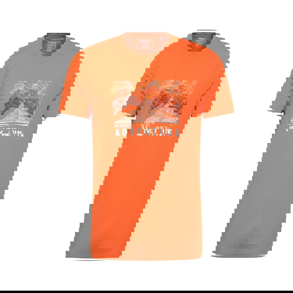 Mountain Warehouse Mens Adventure Begins Organic Cotton T-Shirt - Orange