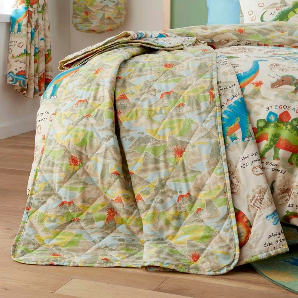 Dino Discovery Quilted Throw Throw - Happy Linen Company