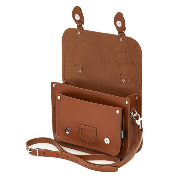 Chestnut Leather Midi Satchel - Midi Satchel - Zatchels