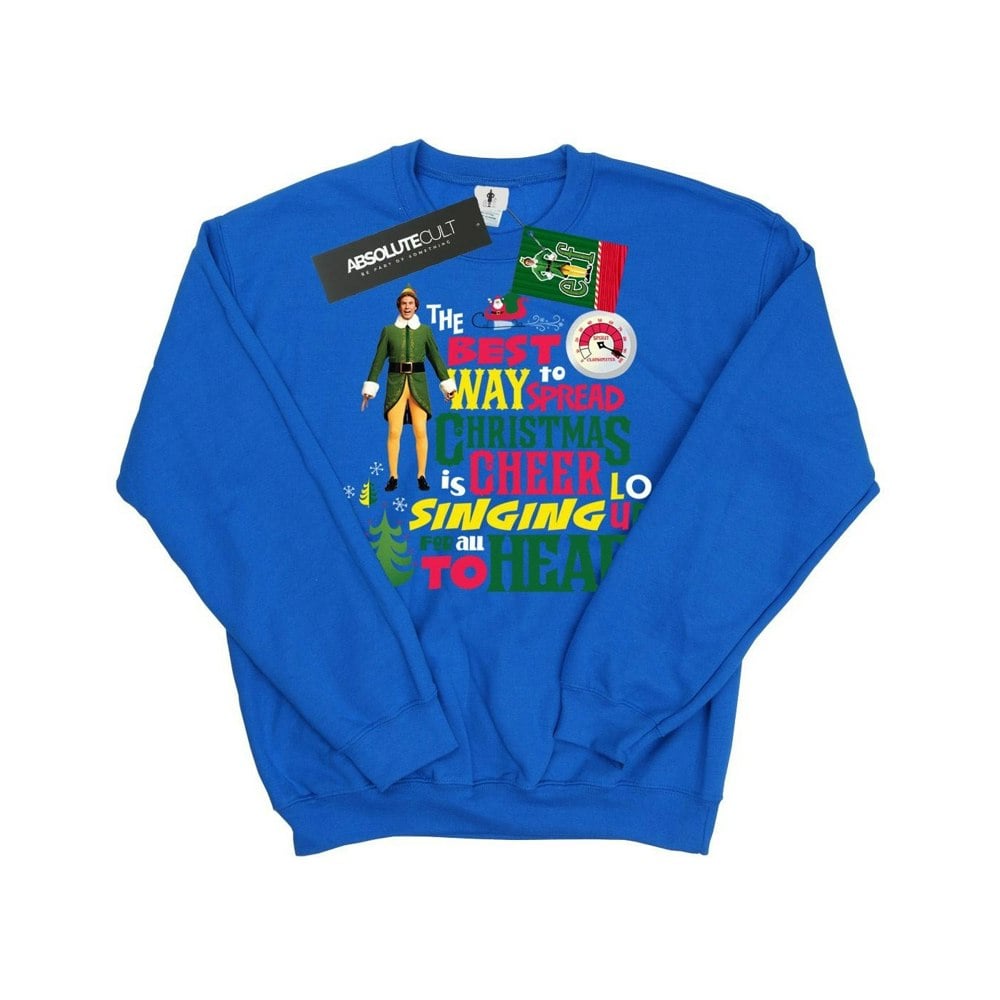 Elf Girls Christmas Cheer Sweatshirt - Royal Blue