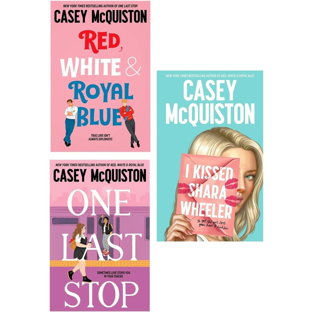 Casey McQuiston 3 Books Set (One Last Stop, Red, White & Royal Blue, I Kissed Shara Wheeler)