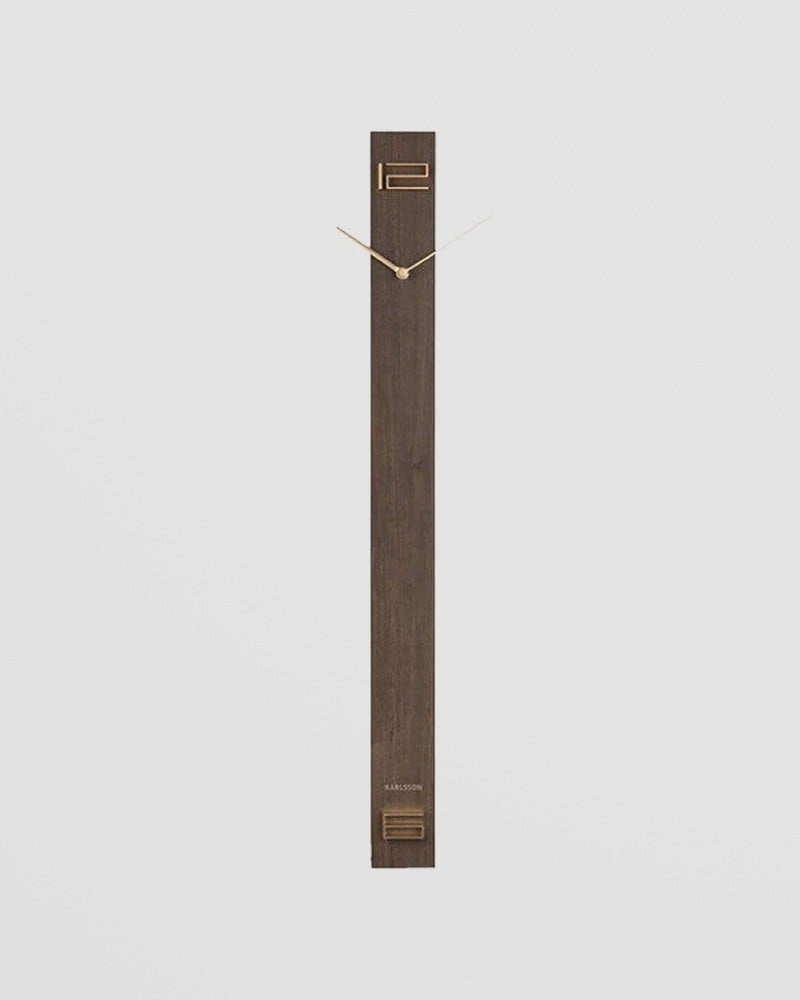 Wall Clock Discreet Long - Dark wood