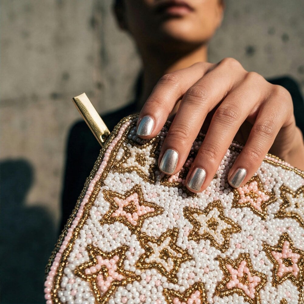 Gold Trip Star Beaded Coin Purse
