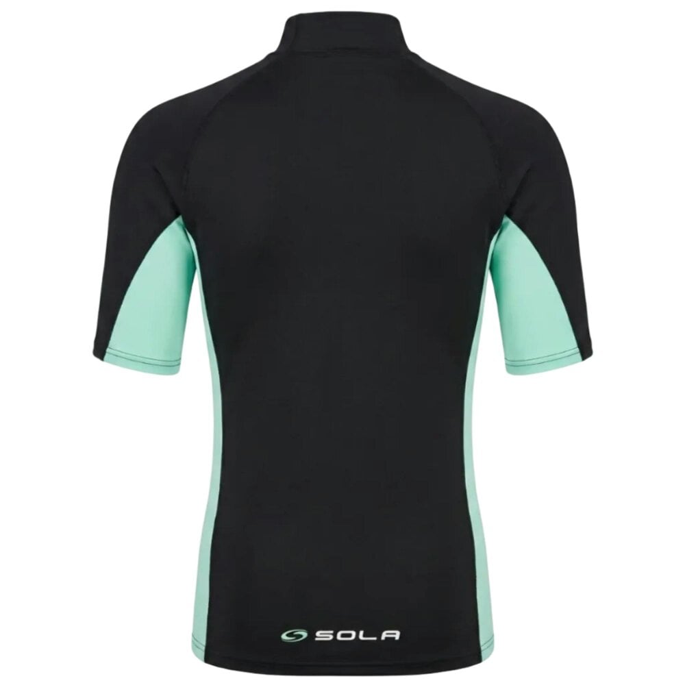 Sola Ladies Short Sleeve Rash Vest - Black/Mint