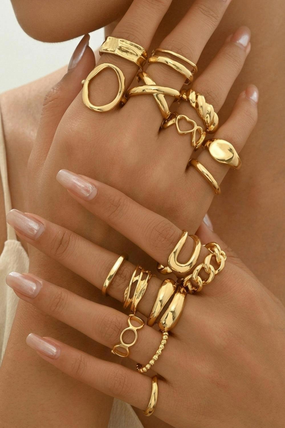 Multi Gold Fashion Ring Set
