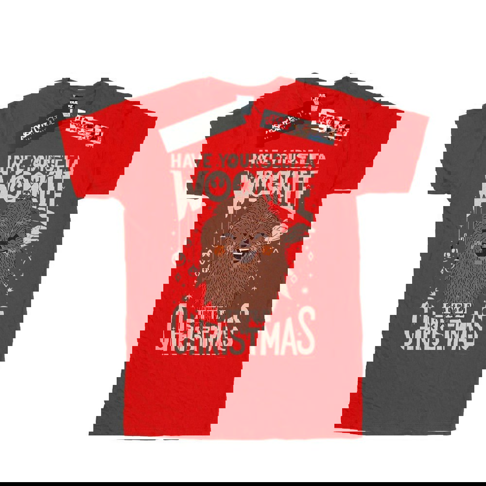 Star Wars Boys Wookiee Little Christmas T-Shirt - Red