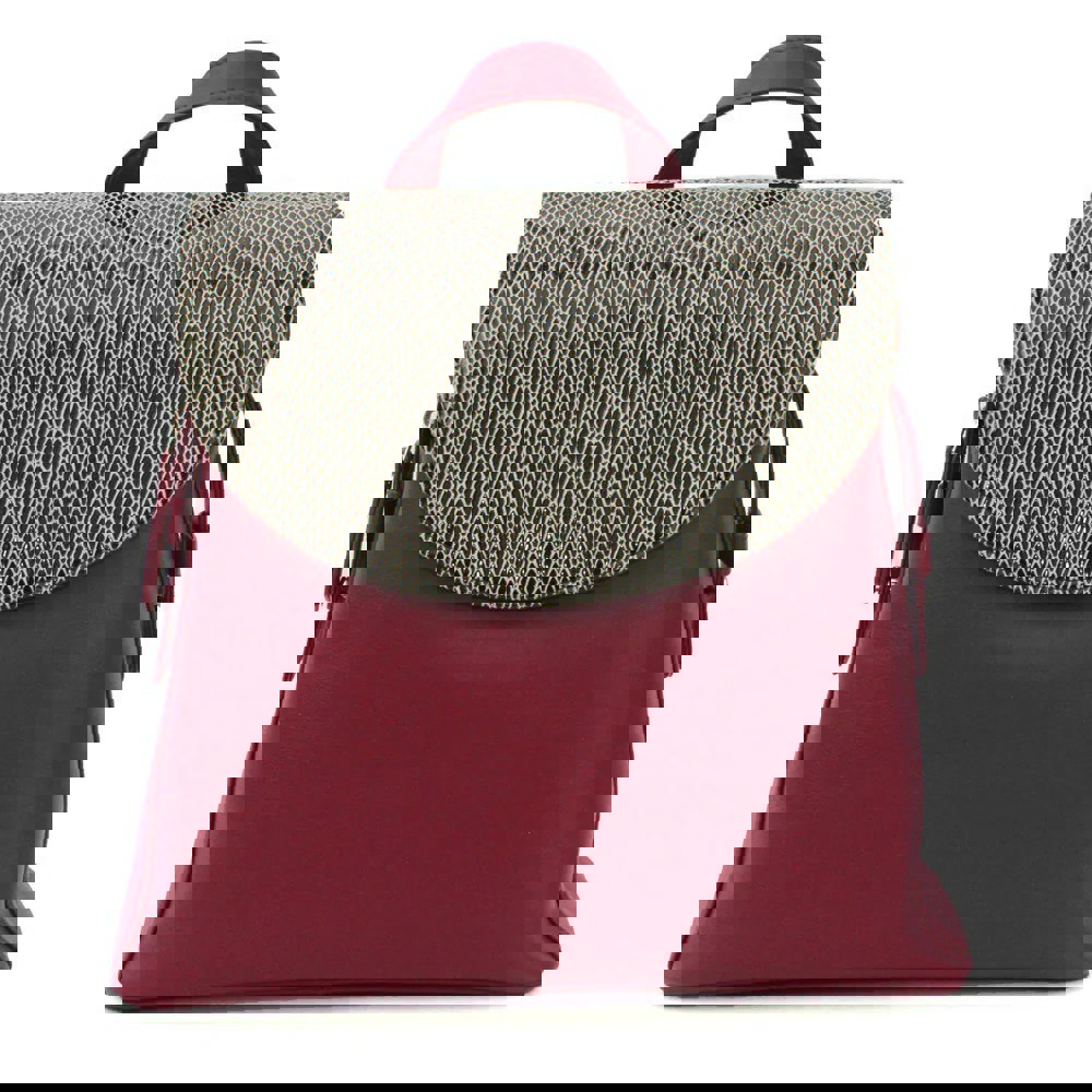 Eastern Counties Leather Petra Snake Print Leather Backpack - Cranberry