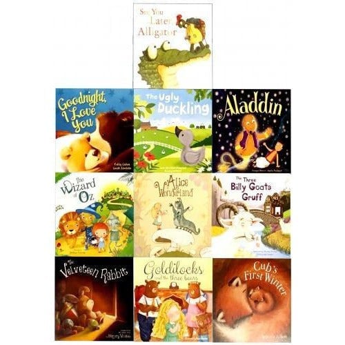 Children Picture Storybooks 10 Books Collection Set The Ugly Duckling Aladdin Goldilocks Wizard Of.. - books 4 people