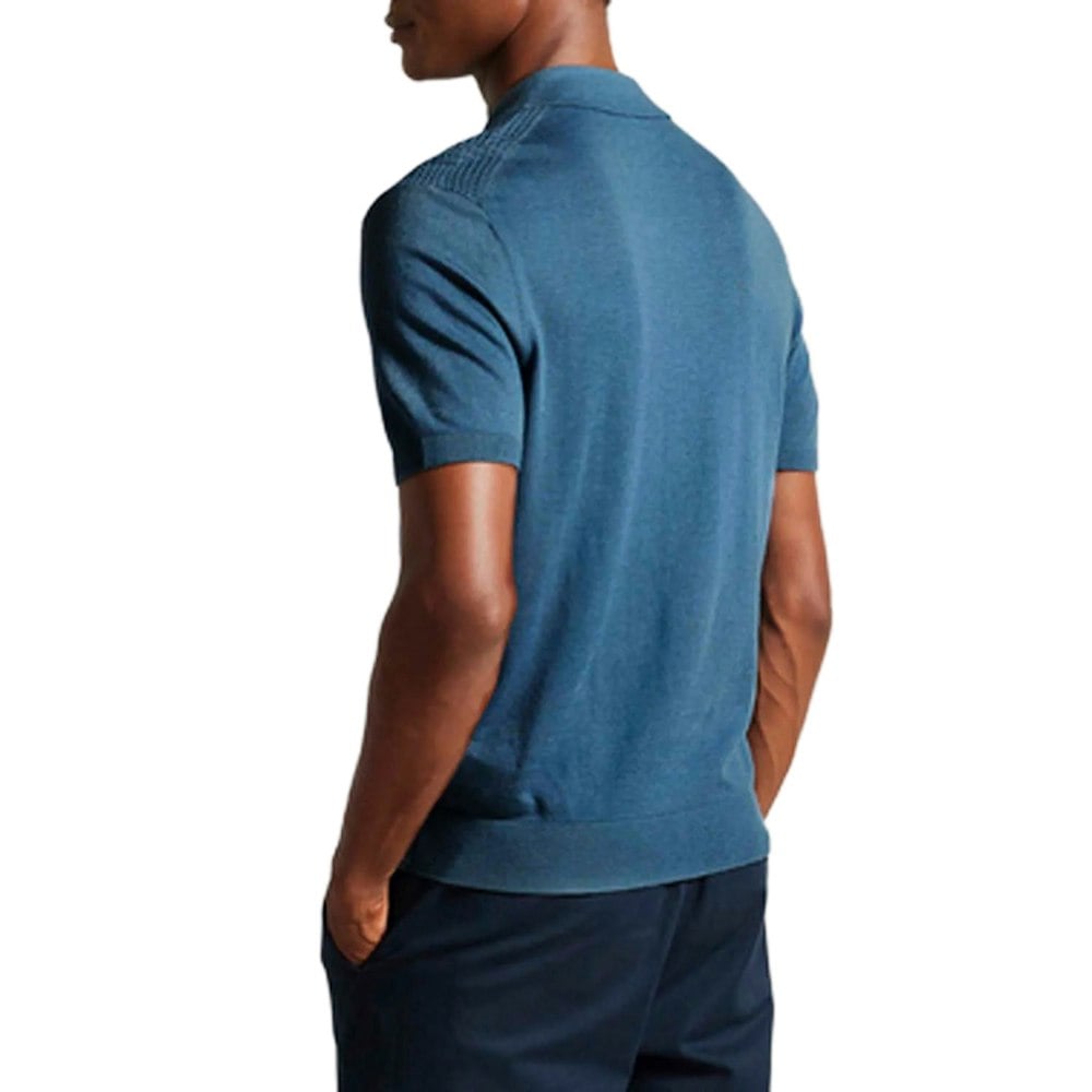 Ted Baker Mens Adio Textured Polo Shirt - Teal