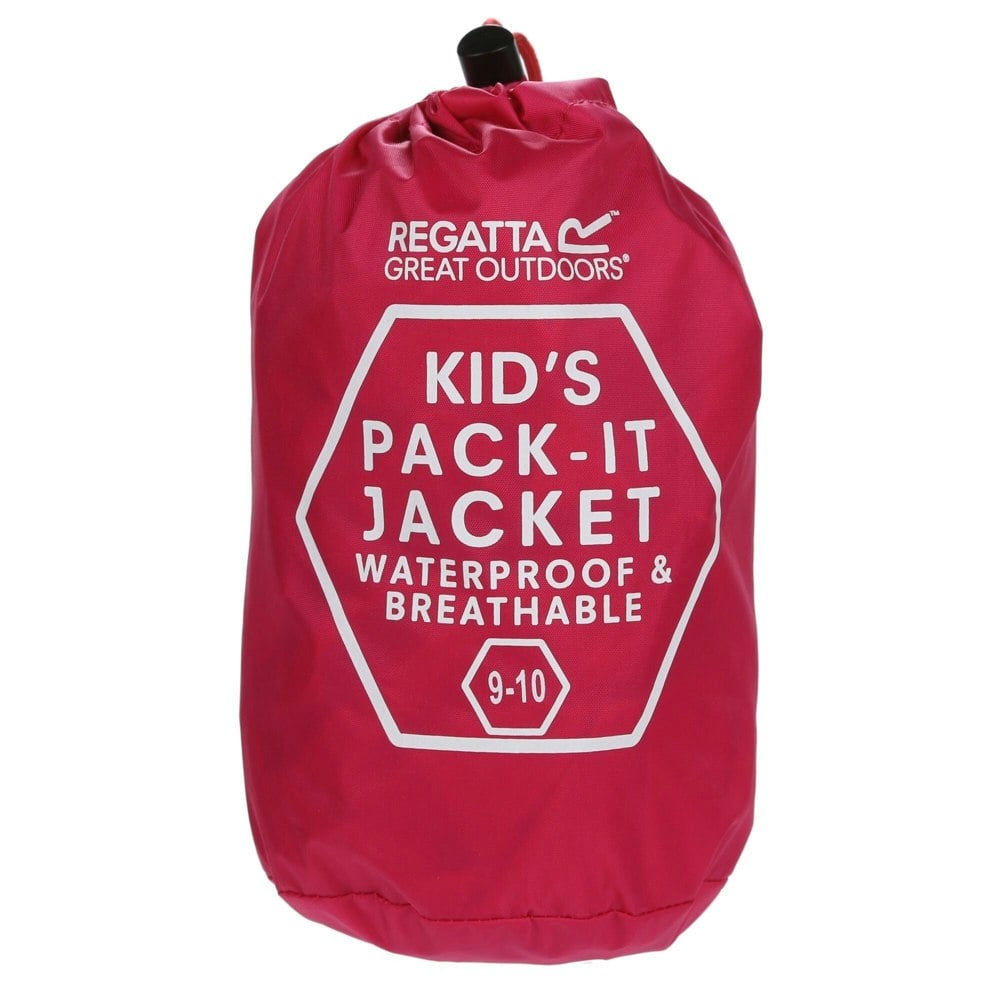 Regatta Great Outdoors Childrens/Kids Pack It Jacket III Waterproof Packaway Black - Cabaret
