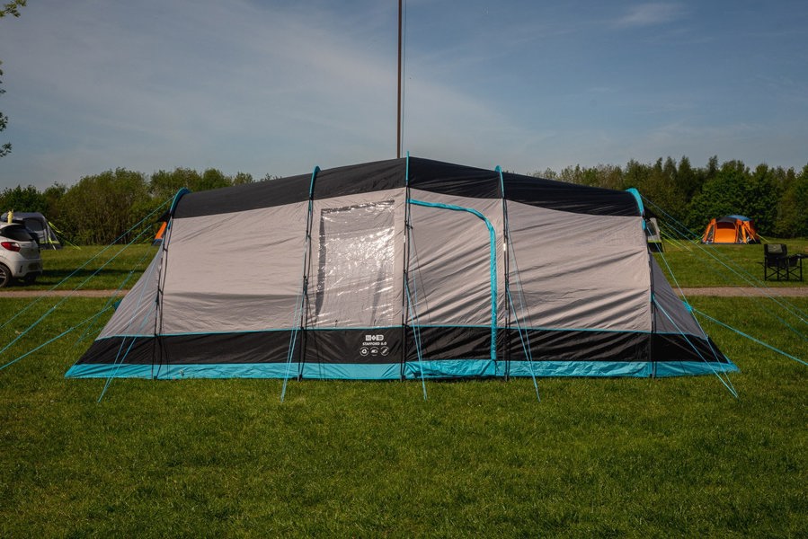 Stafford 6.0 OLPRO x Ed Stafford tent stands on a campsite in it