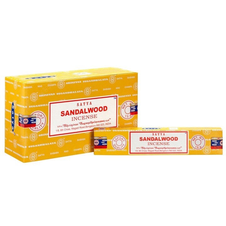 Serano Set of 12 Packets of Sandalwood Incense Sticks by Satya