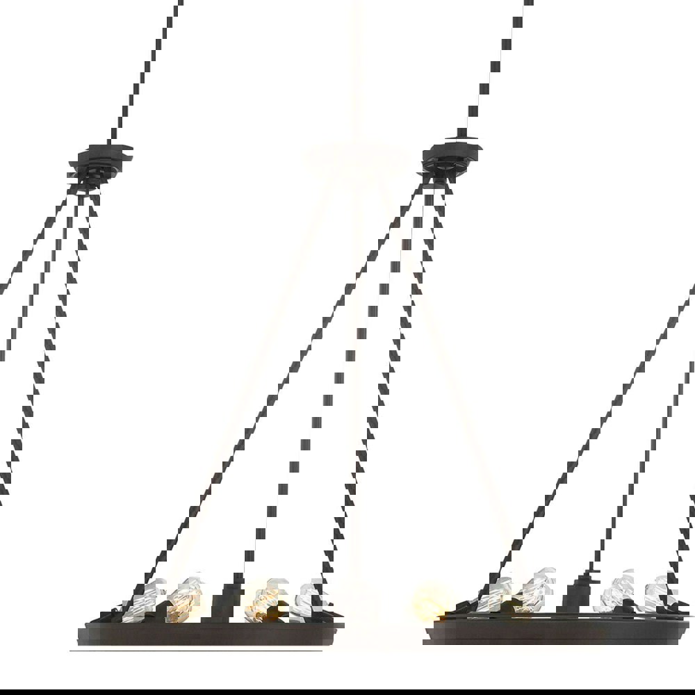 6 Bulb Chandelier Hanging Pendant LIght Western Bronze LED GU10 60W Bulb Loops