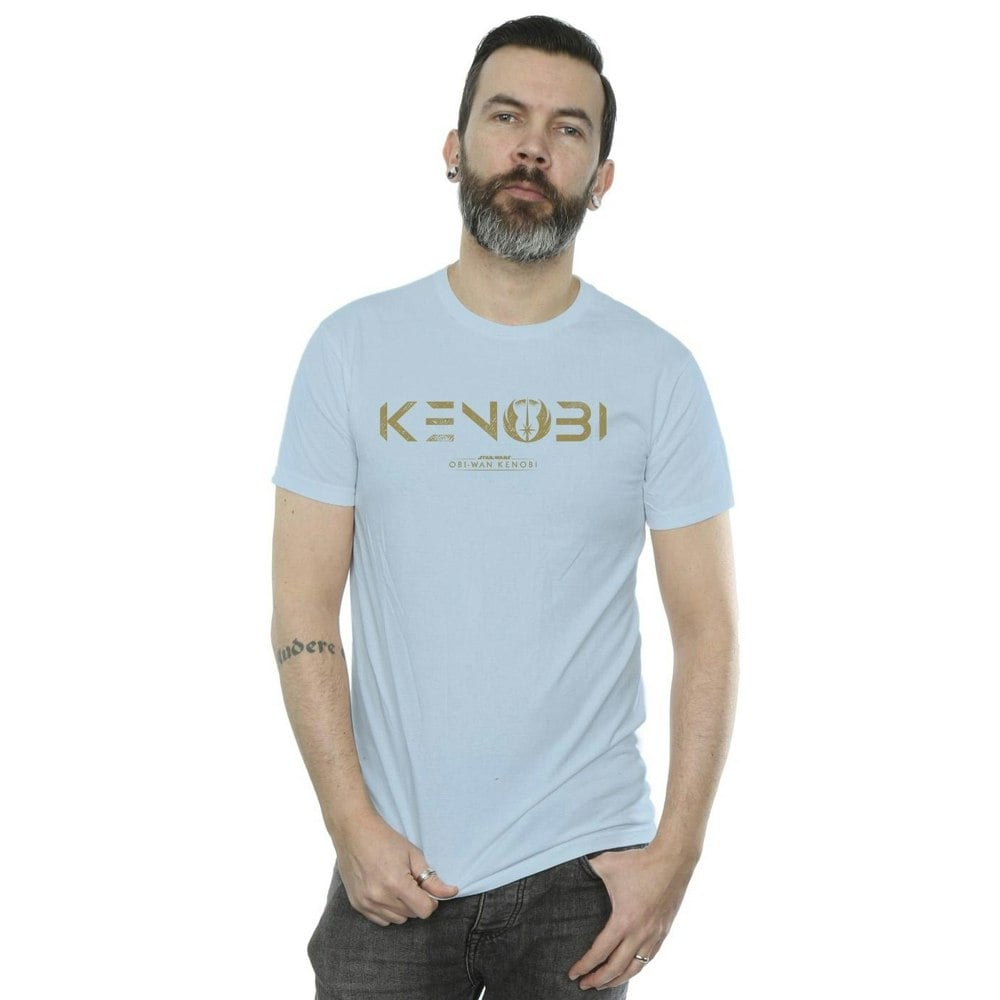 Star Wars Mens Obi-Wan Kenobi Logo T-Shirt - Baby Blue