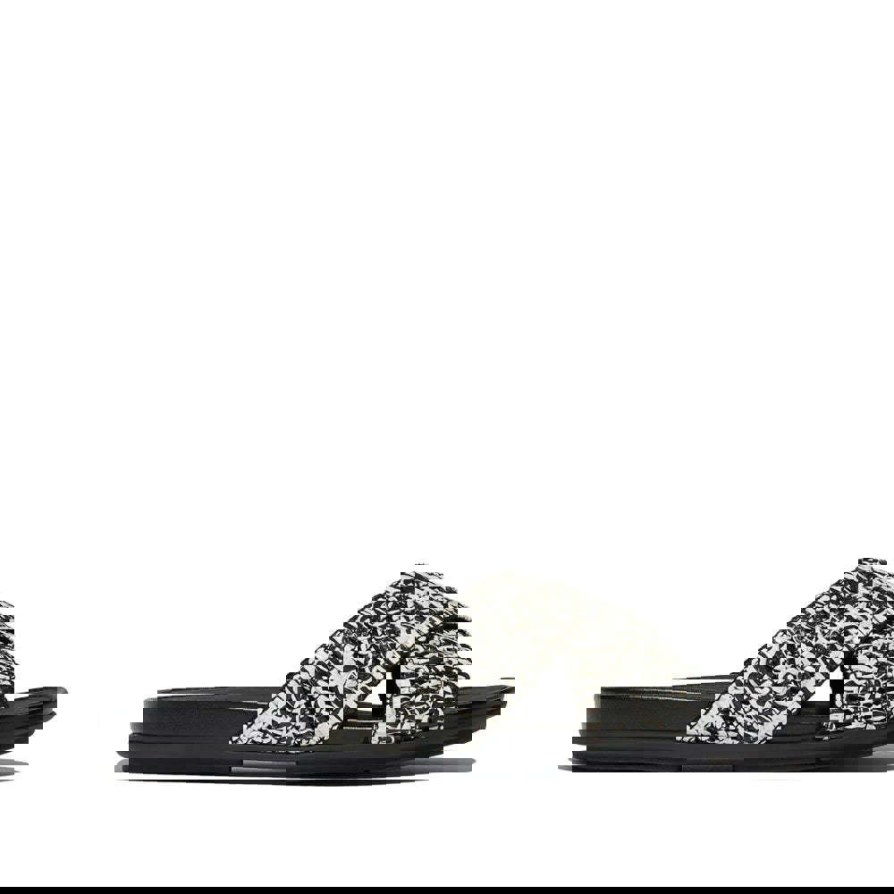 FitFlop GRACIE WOVEN Womens Slides Black/Ivory Mix
