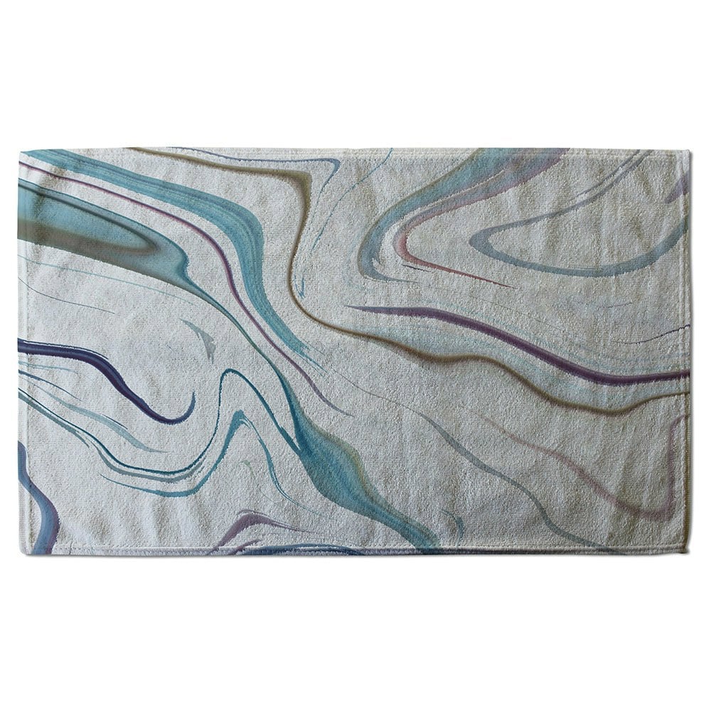 Benjamin Tate Design Blue Rippled Marble (Bath Towel)
