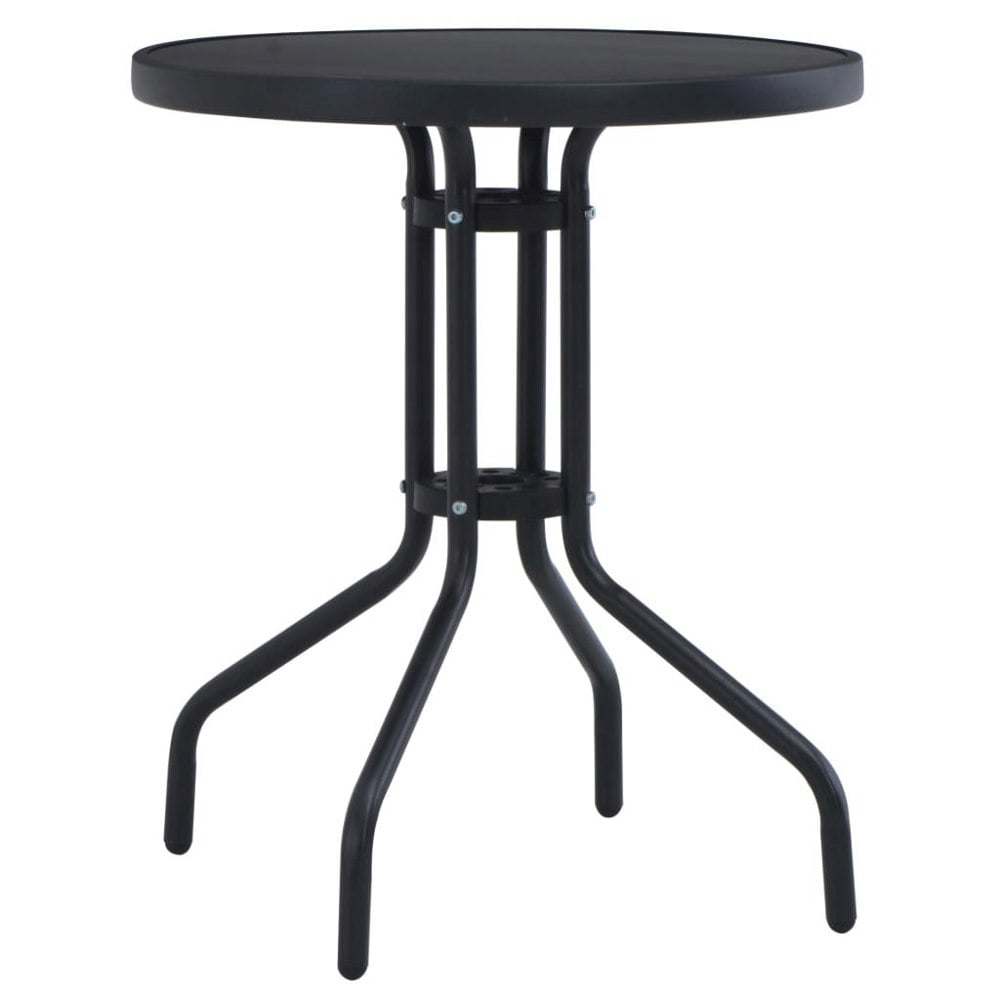 Berkfield Garden Table Black 60 cm Steel and Glass