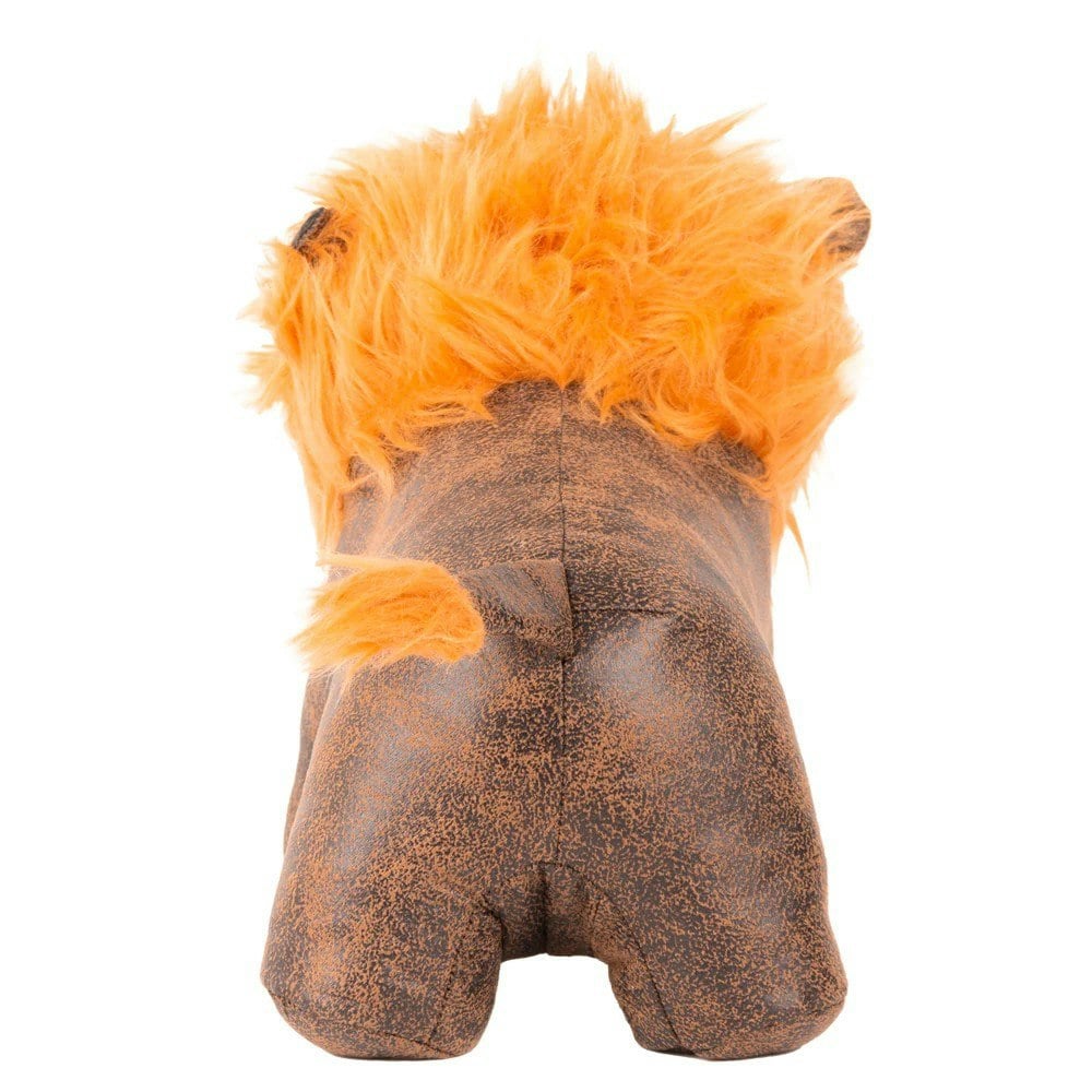 Paoletti Faux Leather Lion Doorstop - Brown/Orange