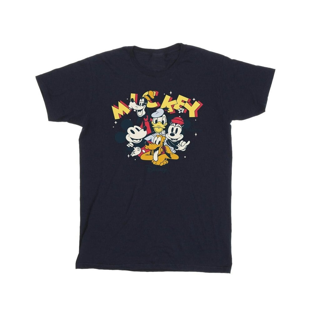 Disney Mens Mickey Mouse Group T-Shirt - Navy Blue