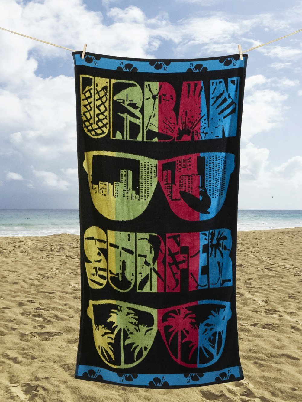 HomeSpace Direct Rainbow Sunglasses Beach Towel Multi