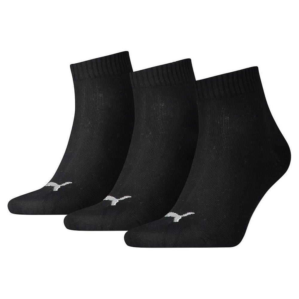 Puma Unisex Adult Quarter Training Ankle Socks (Pack of 3) - Black