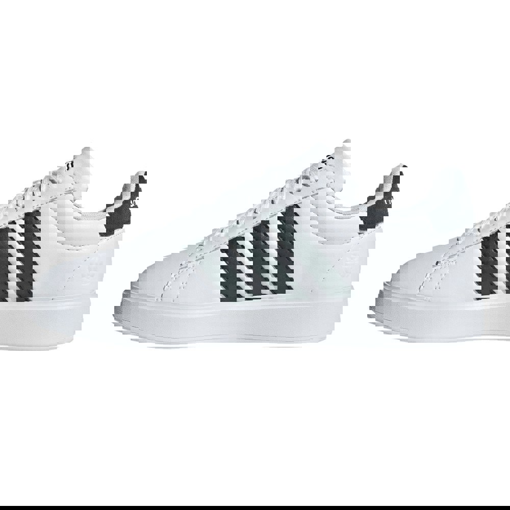Adidas Mens Grand Court 2.0 Synthetic Leather Trainers - White / Black