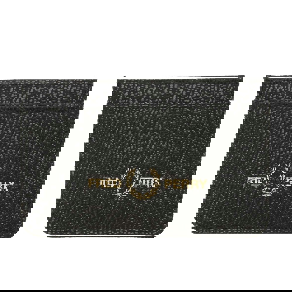 Fred Perry Scotch Grain Leather Card Holder - Black