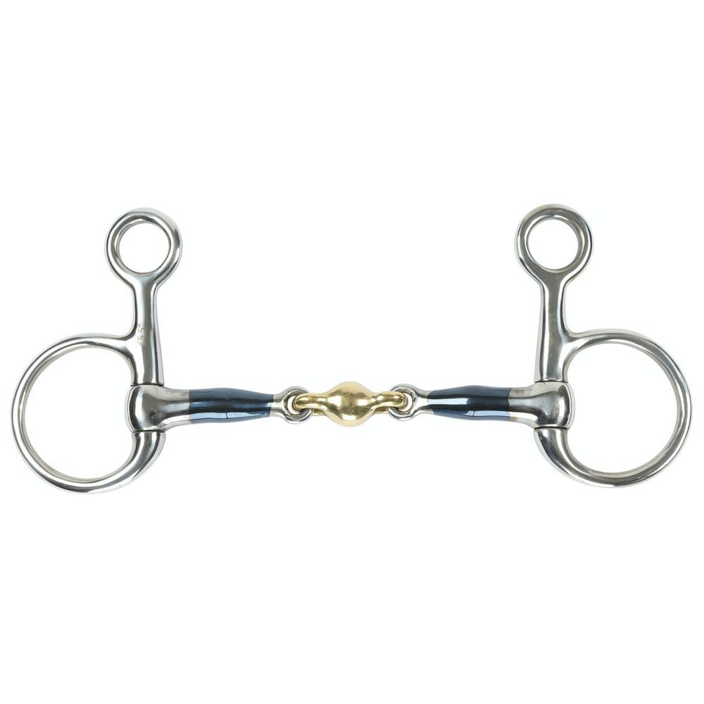 Shires Sweet Iron Lozenge Horse Hanging Cheek Snaffle Bit - Blue