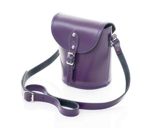 Zatchels Handmade Leather Barrel Bag - Purple