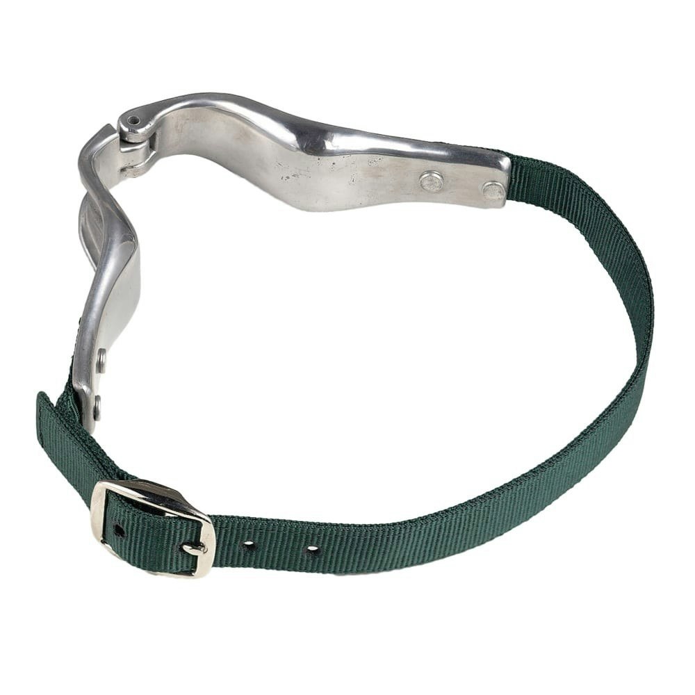 Shires Nylon Horse Crib Biting Collar - Silver/Sea Green